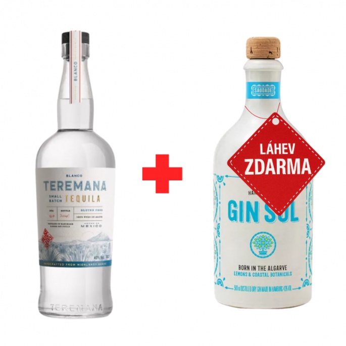 Akce 1+1: Teremana Blanco by Dwayne “The Rock” Johnson 0,7L 40% + Gin Sul 0,5L 43% ZDARMA
