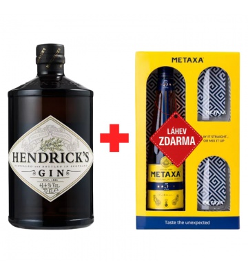 Akce 1+1: Hendrick’s Gin 0,7L 41,4% + Metaxa 5 Star 0,7L 38% se skleničkami ZDARMA