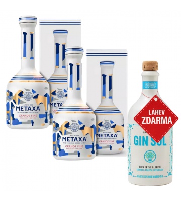 Akce 2+1: 2× Metaxa Grande Fine 0,7L 40% + Gin Sul 0,5L 43% ZDARMA