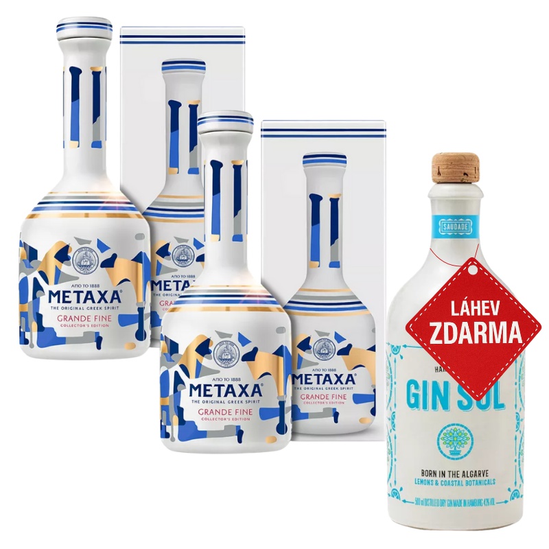Akce 2+1: 2× Metaxa Grande Fine 0,7L 40% + Gin Sul 0,5L 43% ZDARMA