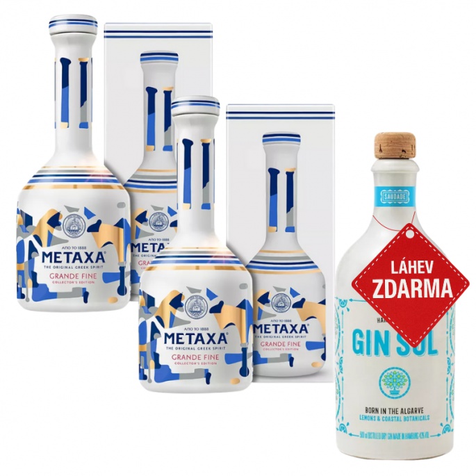 Akce 2+1: 2× Metaxa Grande Fine 0,7L 40% + Gin Sul 0,5L 43% ZDARMA