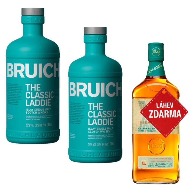 Akce 2+1: 2× Bruichladdich Classic Laddie 0,7L 50% + rum TD XO RumCask ZDARMA