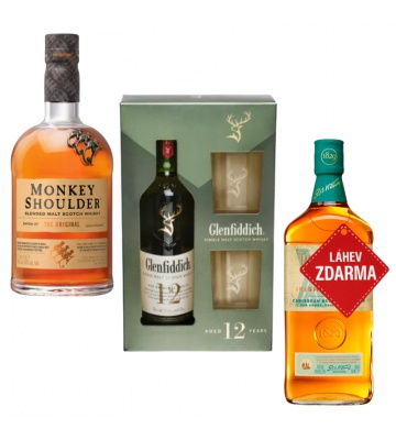 Akce 2+1: Monkey Shoulder 1L 40% + Glenfiddich 12YO 0,7L 40% + XO Rum Cask 0,7L ZDARMA