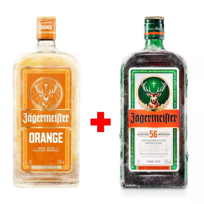 Jägermeister Orange 1L 33% + Jägermeister 1L 35% ZDARMA
