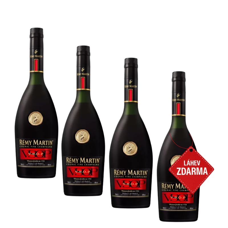 Akce 3+1: 3× Rémy Martin VSOP 0,7 L 40 % + Rémy Martin VSOP 0,7 L ZDARMA