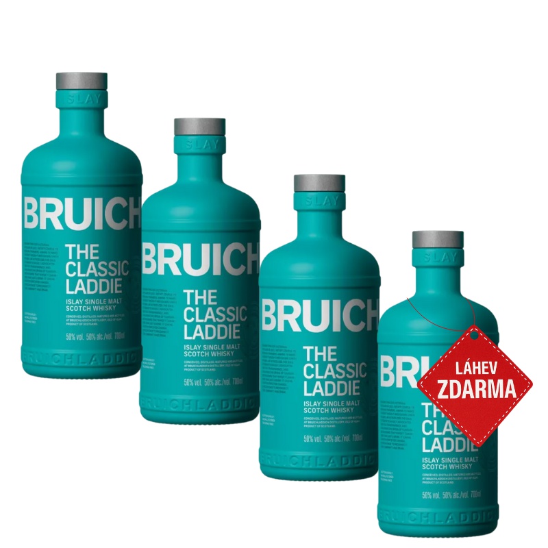 Akce 3+1: 3× Bruichladdich The Classic Laddie 0,7 L 50 % + Bruichladdich 0,7 L ZDARMA