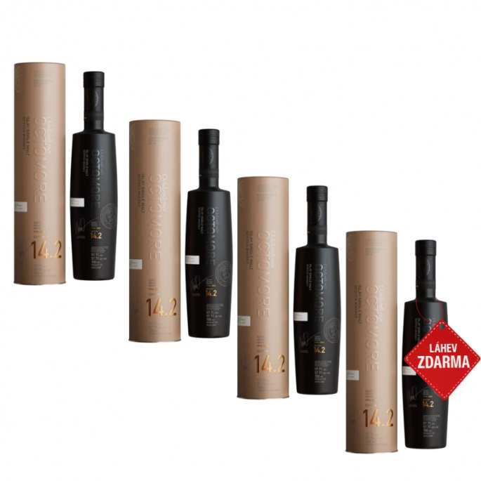 Akce 3+1: 3× Bruichladdich Octomore 14.2 0,7 L 57,7 % + Bruichladdich Octomore 0,7L ZDARMA