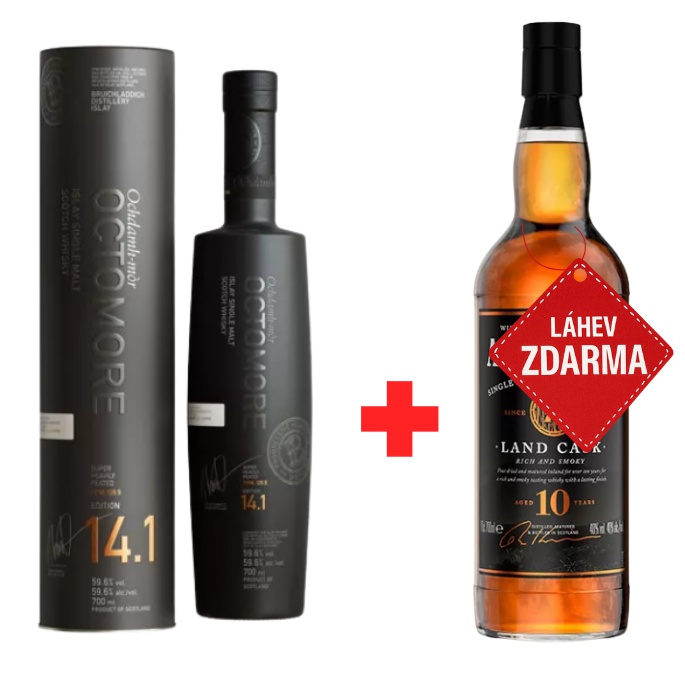 Akce 1+1 ZDARMA: Bruichladdich Octomore 14.1 0,7L 59,6%+ Aerstone Land Cask 0,7 L ZDARMA