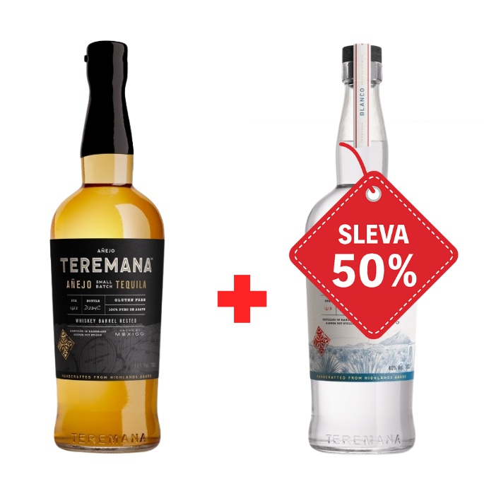 Akce 1+1 ZDARMA: Teremana Anejo 0,7 L 40 % + Teremana Blanco 0,7 L ZDARMA