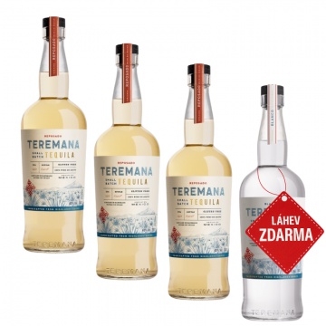 Akce 3+1 ZDARMA: 3× Teremana Reposado 0,7 L 40 % + Teremana Blanco 0,7 L ZDARMA