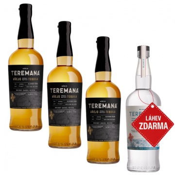 Akce 3+1 ZDARMA: 3× Teremana Anejo 0,7 L 40 % + Teremana Blanco 0,7 L ZDARMA