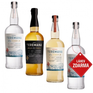 Akce 3+1 ZDARMA Teremana Blanco 0,7L + Reposado 0,7L + Anejo 0,7L + Teremana Blanco ZDARMA