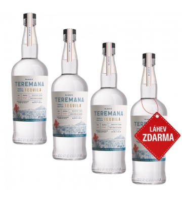 Akce 3+1 ZDARMA: 3× Teremana Blanco 0,7 L 40 % + Teremana Blanco 0,7 L ZDARMA