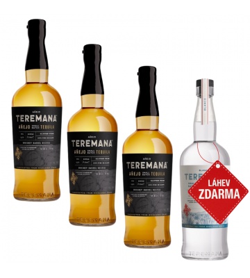 Akce 3+1 ZDARMA: 3× Teremana Anejo 0,7 L 40 % + Teremana Blanco 0,7 L ZDARMA