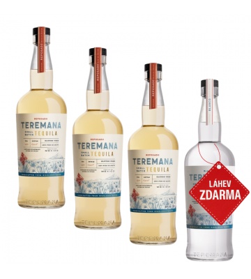 Akce 3+1 ZDARMA: 3× Teremana Reposado 0,7 L 40 % + Teremana Blanco 0,7 L ZDARMA