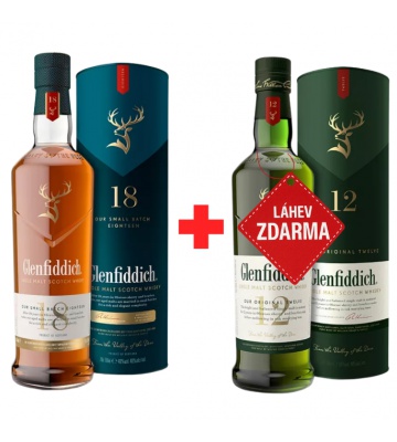 Akce 1+1: Glenfiddich 18YO 0,7L + Glenfiddich 12YO 0,7L ZDARMA
