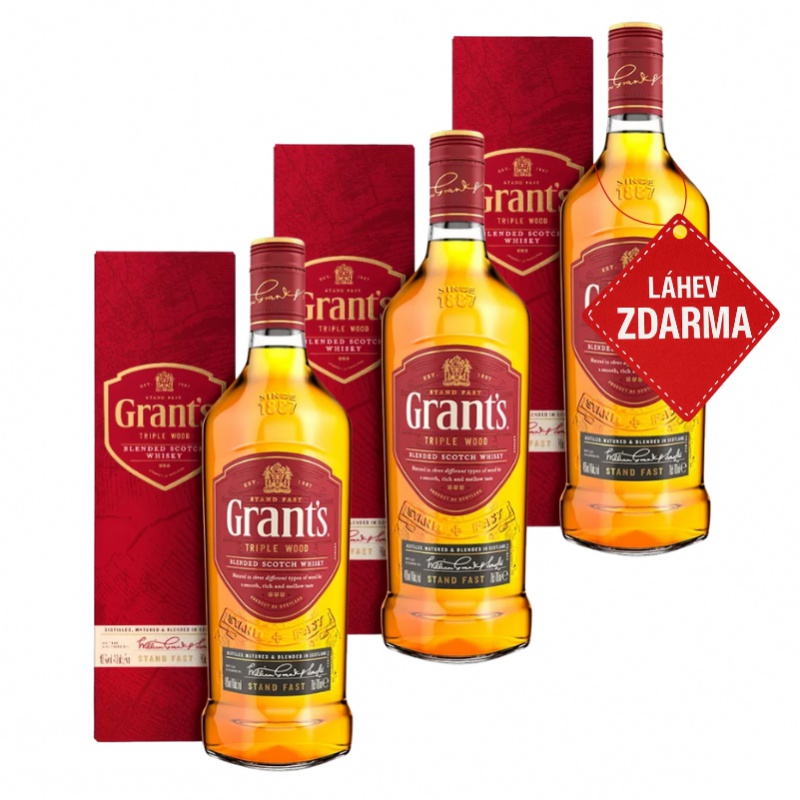 Akce 2+1: 2x Grant’s Triple Wood GPK 0,7L + Grant’s TW GPK ZDARMA