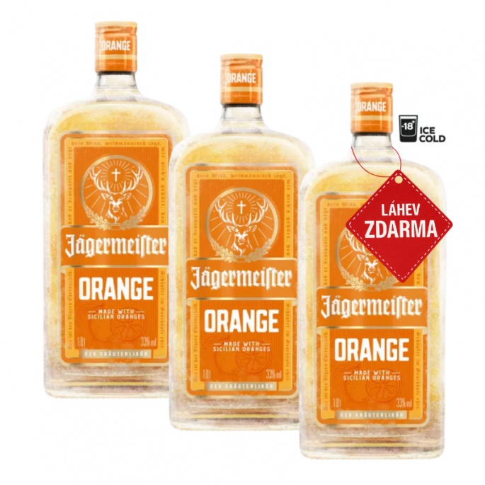 Akce 2+1: 2x Jägermeister Orange 1L + Jägermeister Orange ZDARMA
