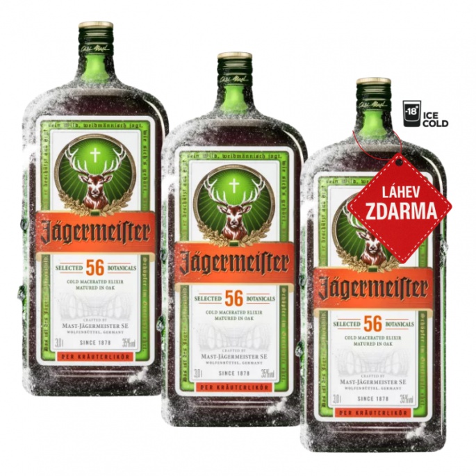 Akce 2+1: 2x Jägermeister 3L + Jägermeister ZDARMA