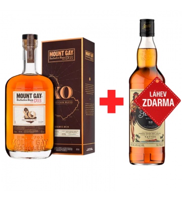 Akce 1+1 ZDARMA: Mount Gay XO Extra Old 0,7 L 43 % + Sailor Jerry Spiced Rum 0,7 L ZDARMA