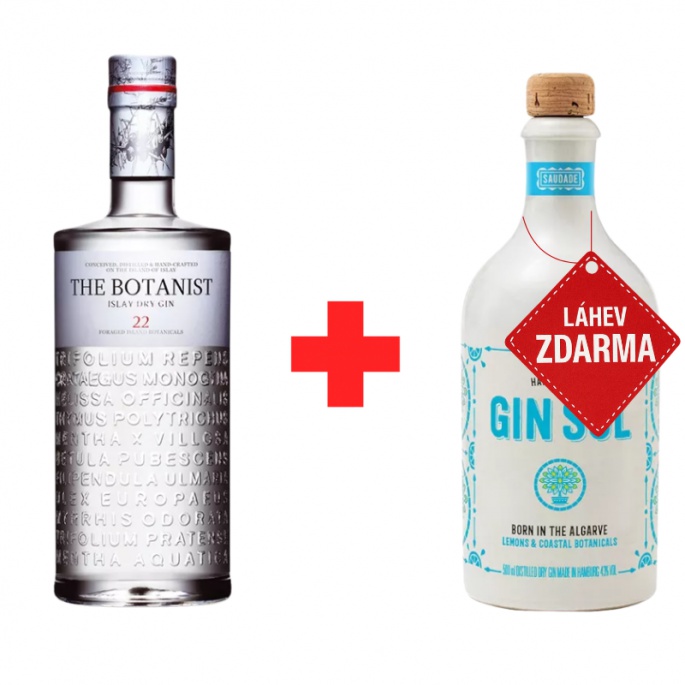 Akce 1+1 ZDARMA: The Botanist Islay Dry Gin 0,7 L 46 % + Gin Sul 0,5 L ZDARMA