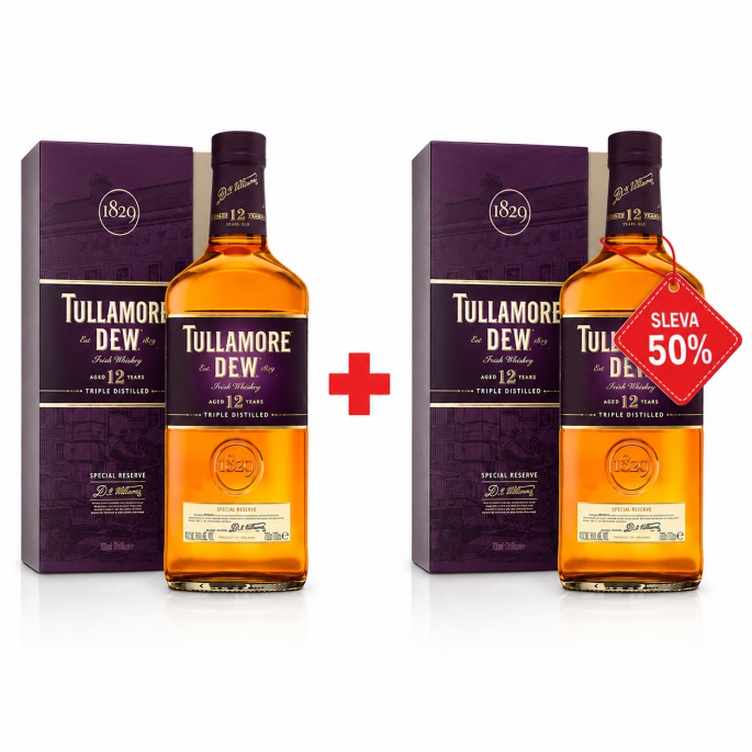 AKCE: Tullamore D.E.W. 12YO 0,7L AKCE 1+1 s druhou lahví za polovinu
