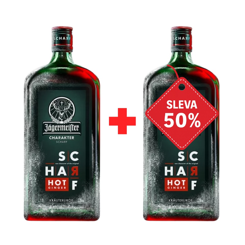 Jägermeister Scharf 1 L 33% AKCE 1+1 s druhou lahví za polovinu