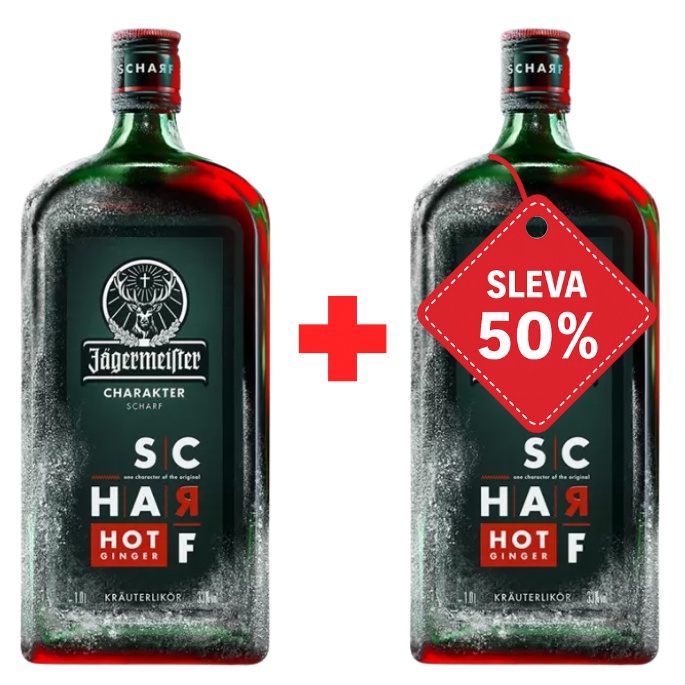 Jägermeister Scharf 1 L 33% AKCE 1+1 s druhou lahví za polovinu