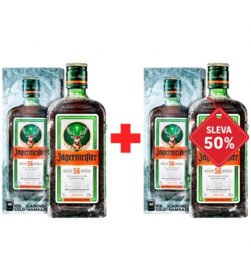 Jägermeister 0,5L 35% v krabičce AKCE 1+1 s druhou lahví za polovinu
