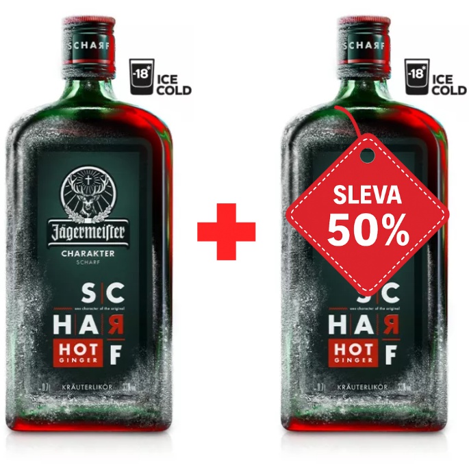 Jägermeister Scharf 0,7L 33%  AKCE 1+1 s druhou lahví za polovinu