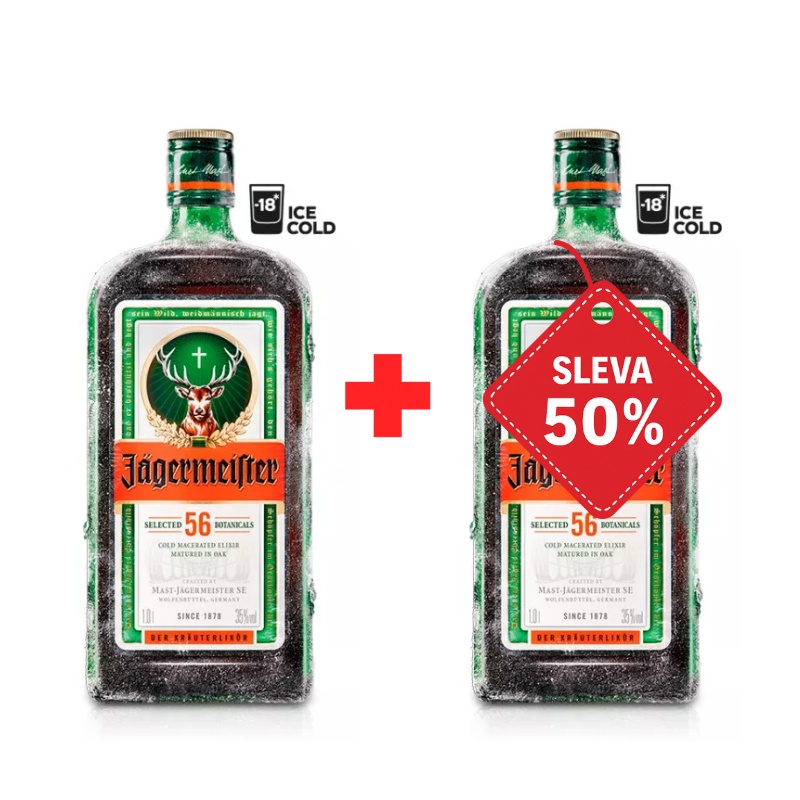 Jägermeister 1L 35% AKCE 1+1 s druhou lahví za polovinu