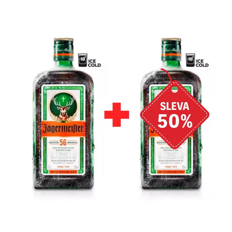 Jägermeister 0,7L 35% AKCE 1+1 s druhou lahví za polovinu