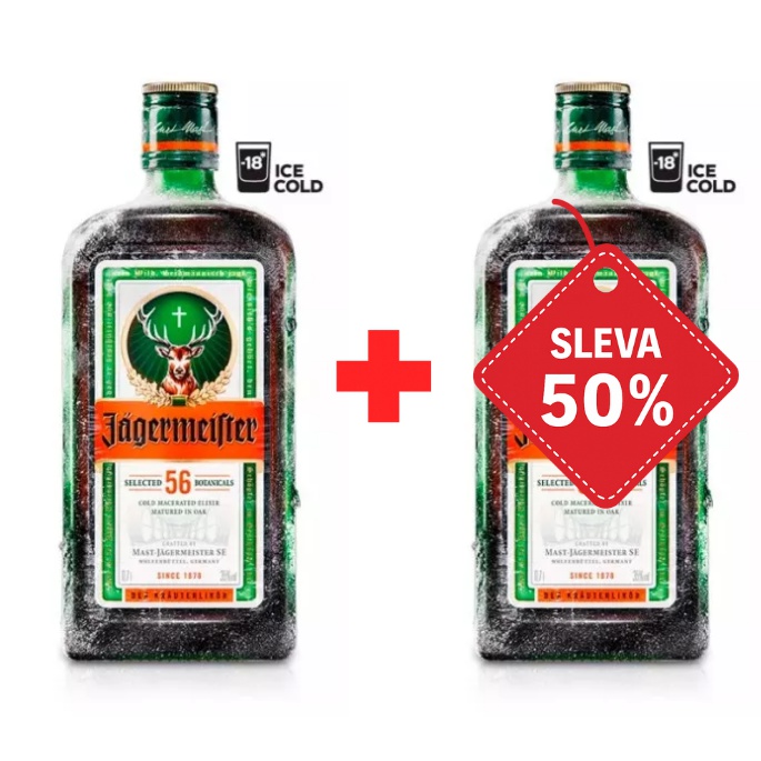 Jägermeister 0,7L 35% AKCE 1+1 s druhou lahví za polovinu
