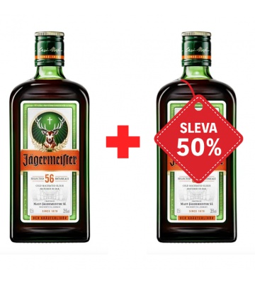 Jägermeister 0,5L 35% AKCE 1+1 s druhou lahví za polovinu