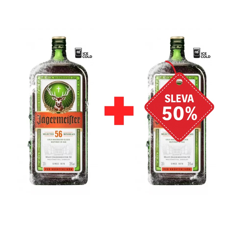 Jägermeister 3L 35% AKCE 1+1 s druhou lahví za polovinu