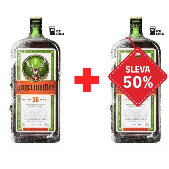 Jägermeister 3L 35% AKCE 1+1 s druhou lahví za polovinu