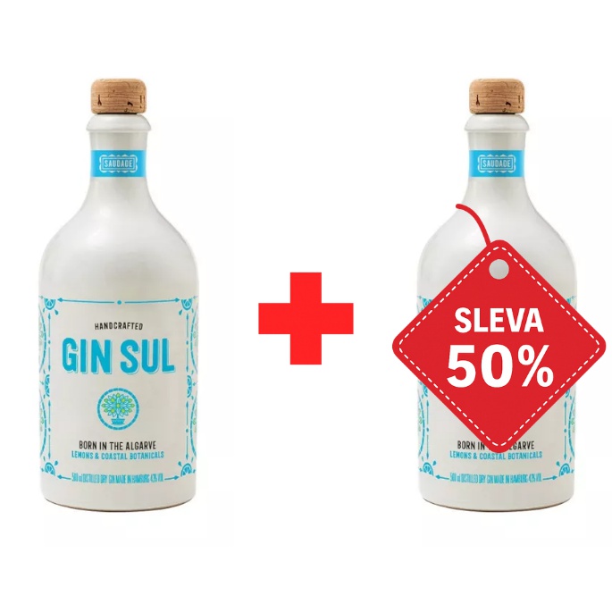 Gin Sul 0,5L 43% AKCE 1+1 s druhou lahví za polovinu