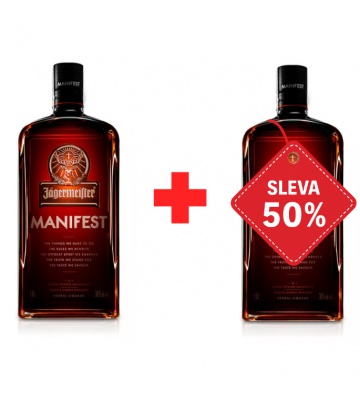 Jägermeister Manifest 1L 38% AKCE 1+1 s druhou lahví za polovinu