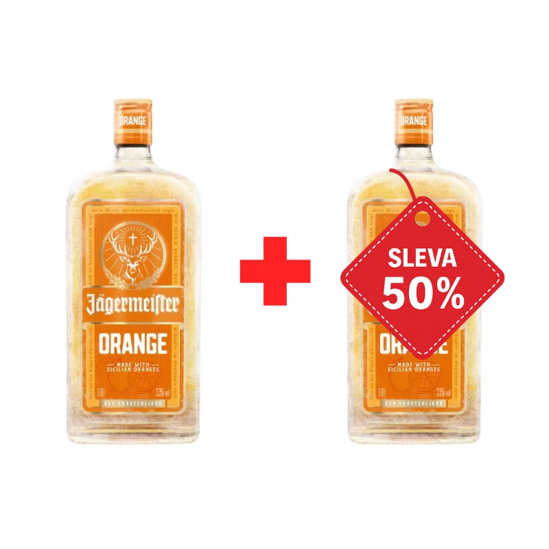 Jägermeister Orange 1L 35% AKCE 1+1 s druhou lahví za polovinu