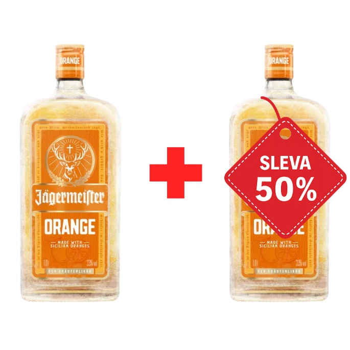Jägermeister Orange 1L 35% AKCE 1+1 s druhou lahví za polovinu