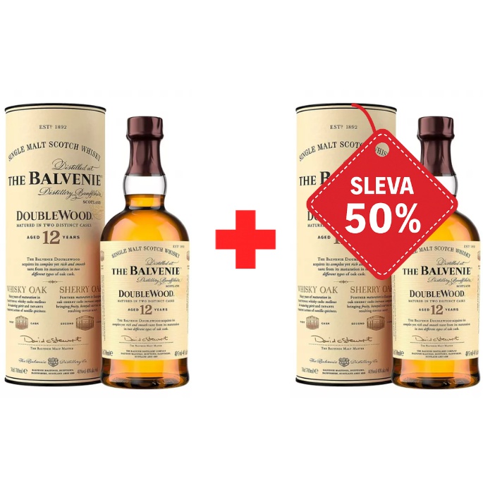 Balvenie 12YO Doublewood 0,7L 40% AKCE 1+1 s druhou lahví za polovinu