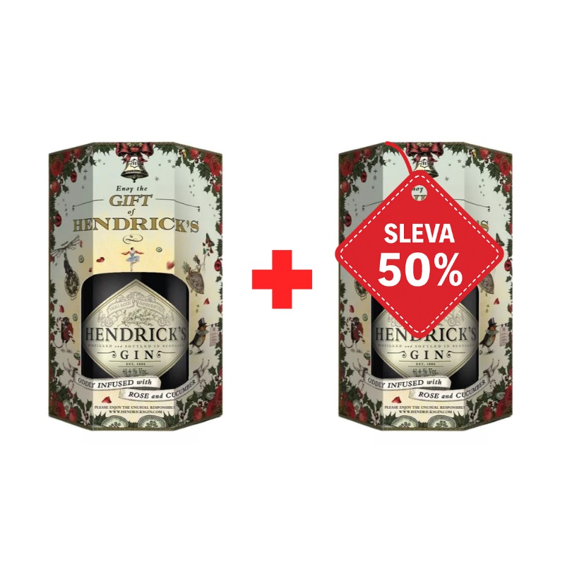 Hendrick´s Gin 0,7L 41,4% v dárkové krabičce AKCE 1+1 s druhou lahví za polovinu