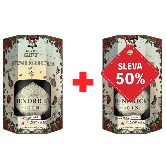 Hendrick´s Gin 0,7L 41,4% v dárkové krabičce AKCE 1+1 s druhou lahví za polovinu