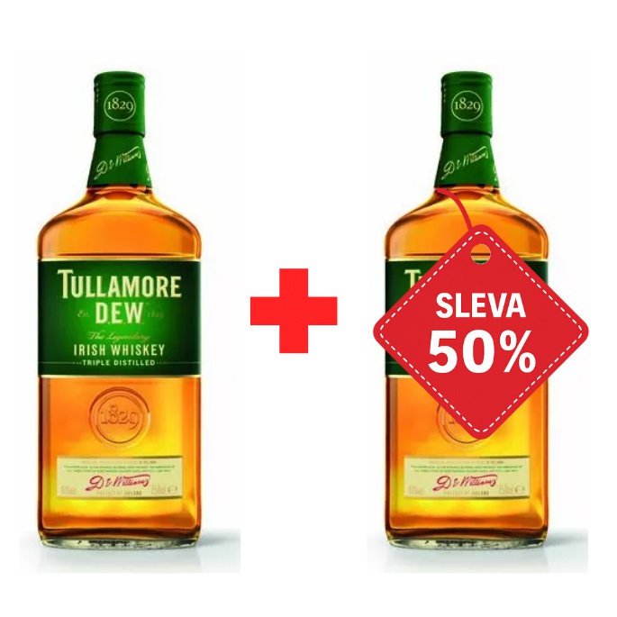Tullamore D.E.W. 0,5L 40% AKCE 1+1 s druhou lahví za polovinu