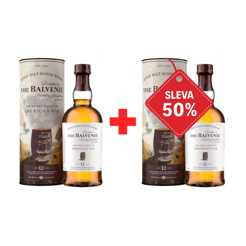 Balvenie 12YO American Oak 0,7L 43% AKCE 1+1 s druhou lahví za polovinu
