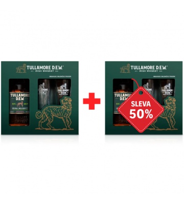 Tullamore D.E.W. 0,7L 40% + dvě vysoké skleničy AKCE 1+1 s druhou lahví za polovinu