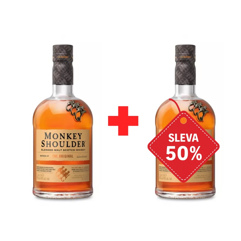 Monkey Shoulder 1L 40% AKCE 1+1 s druhou lahví za polovinu