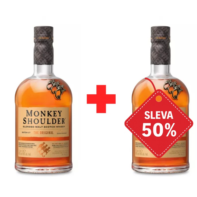 Monkey Shoulder 1L 40% AKCE 1+1 s druhou lahví za polovinu