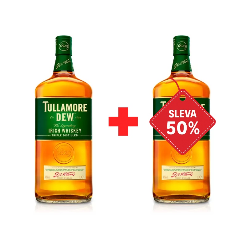 Tullamore D.E.W. 1L 40% AKCE 1+1 s druhou lahví za polovinu