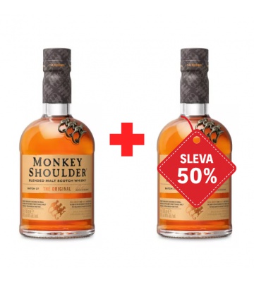 Monkey Shoulder 0,7L 40% AKCE 1+1 s druhou lahví za polovinu